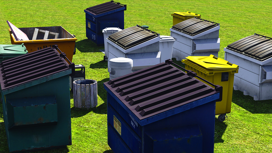 Dumpsters and skips on the grss